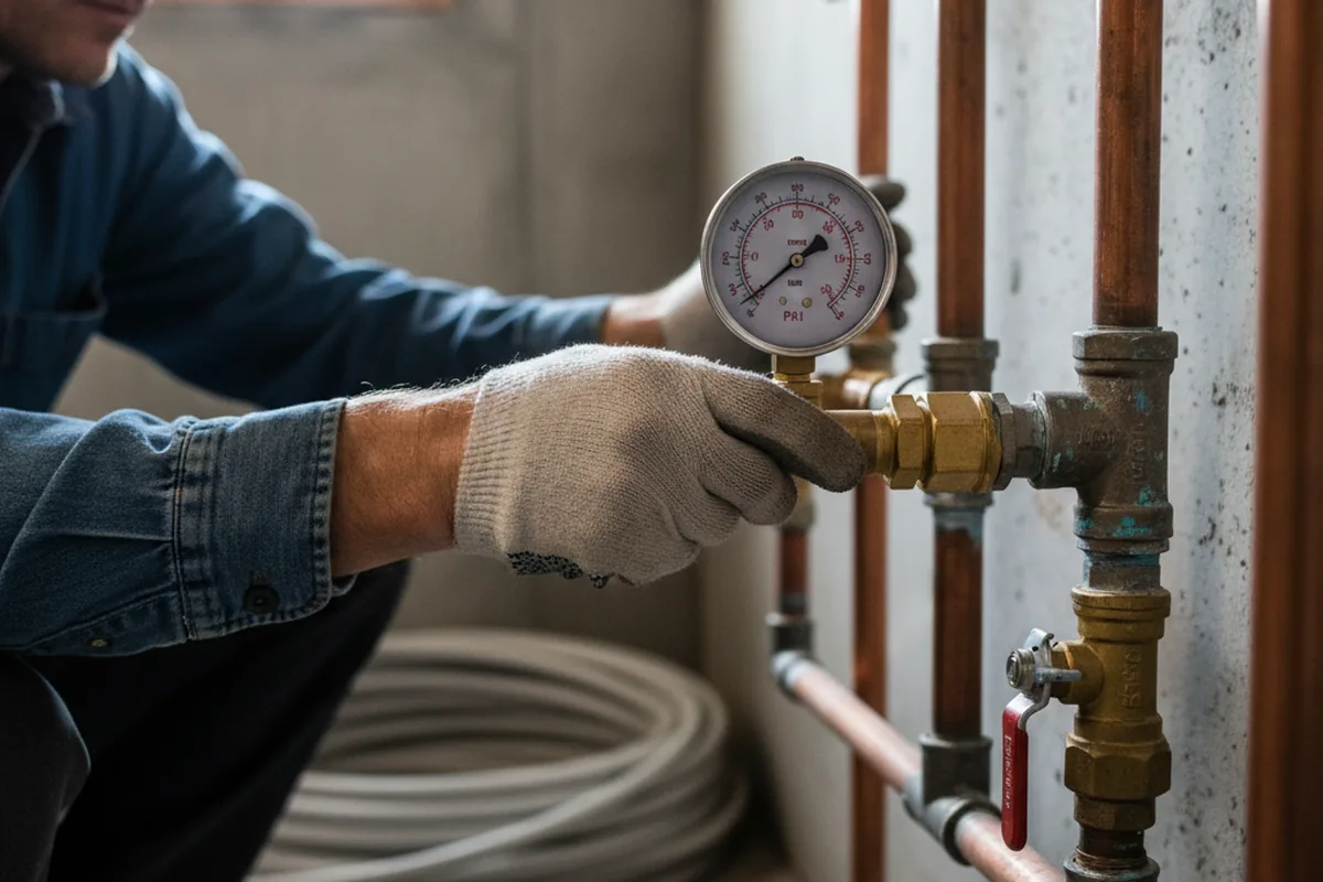 Pressure testing a repaired line during Water Line Repair in Capron